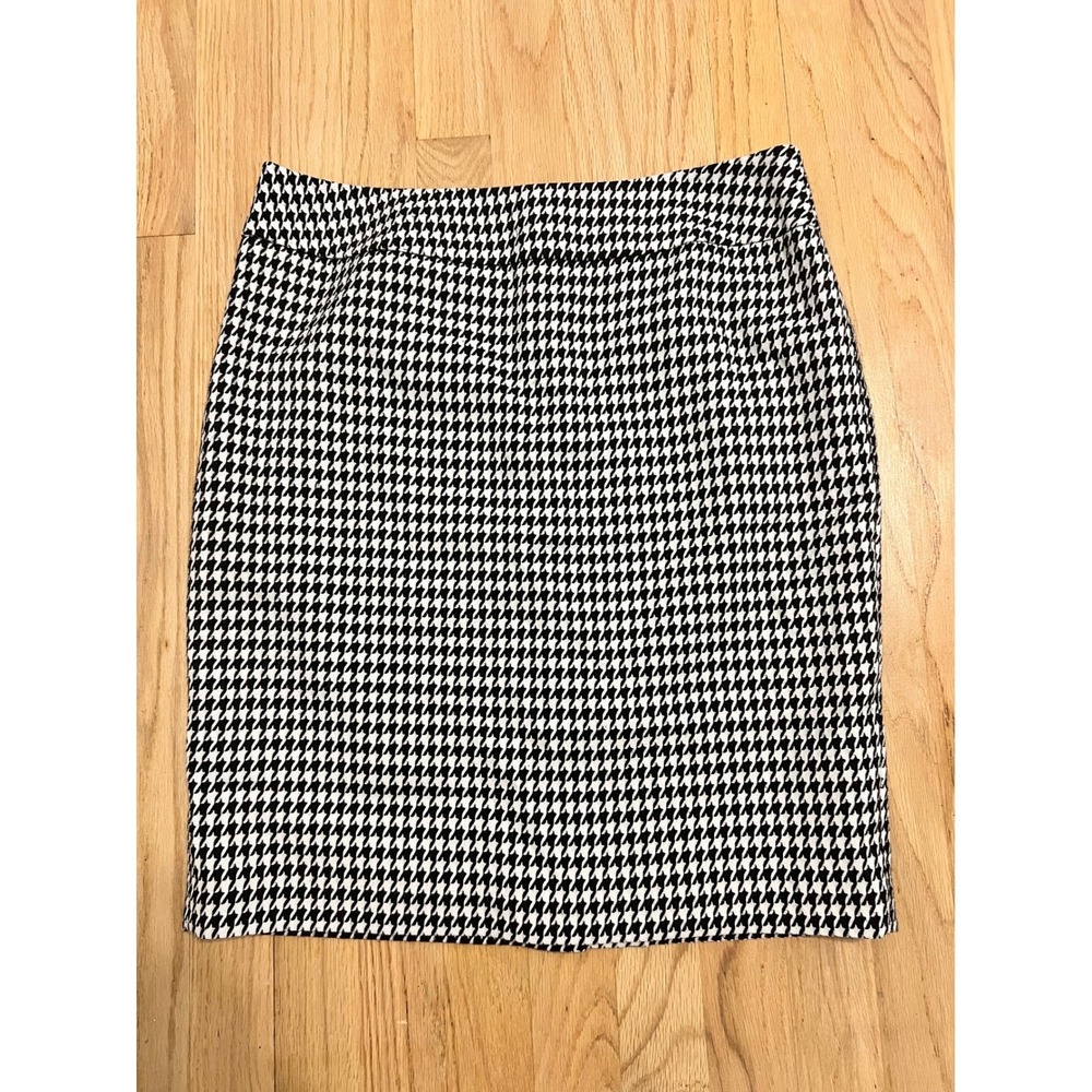 Kasper Separates Petite Black White Houndstooth Pencil Skirt 8P Professional
